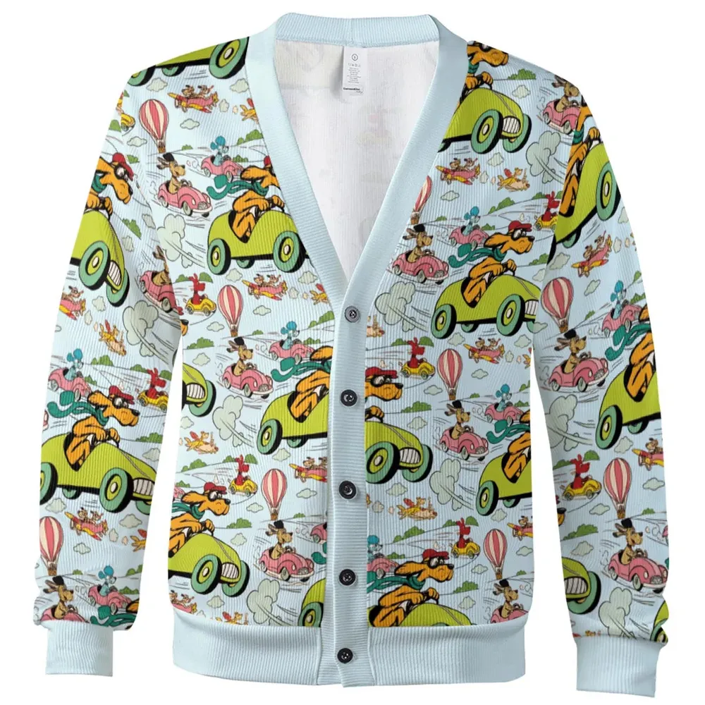 Whimsical Adventure Racing Dogs Cardigan - 2
