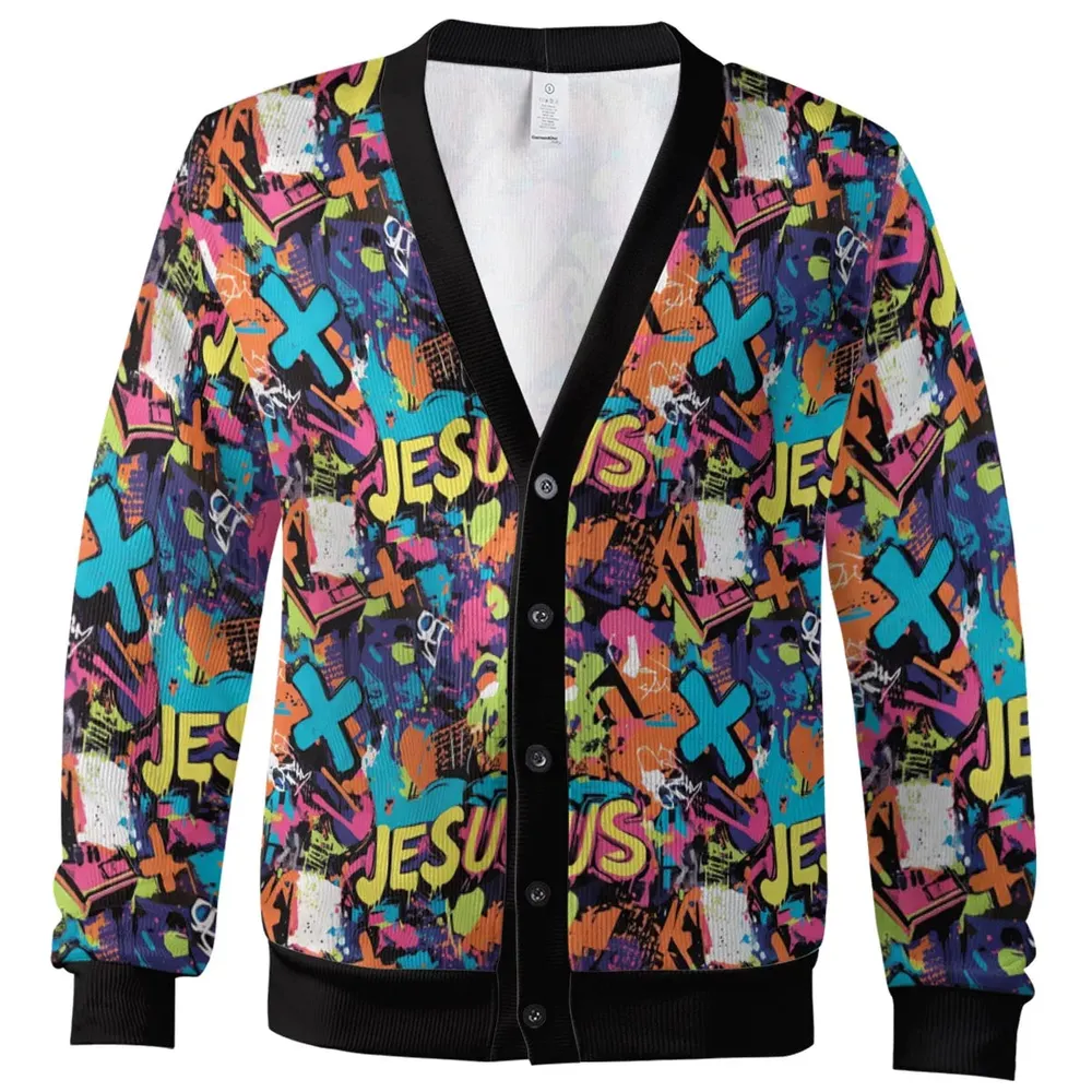 Funny Graffiti Christian Cardigan - 2