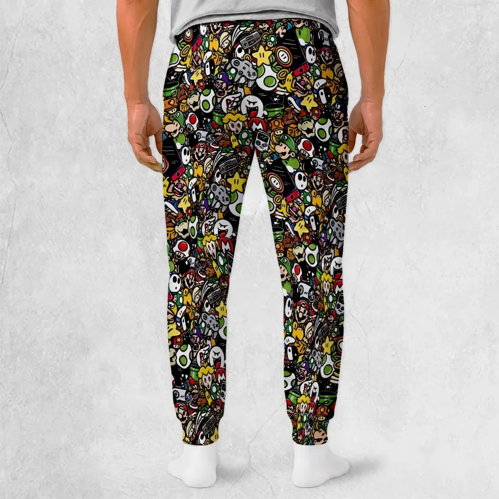 Super Mario Characters All In One Pattern Sweatpants - 2