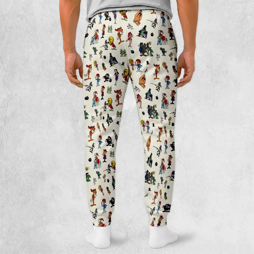 The Adventures of Rocky and Bullwinkle and Friends Characters Pattern Sweatpants - 2