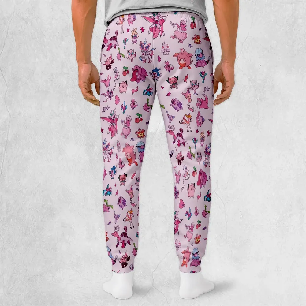 Team Pink Pokemon Pattern Sweatpants - 2