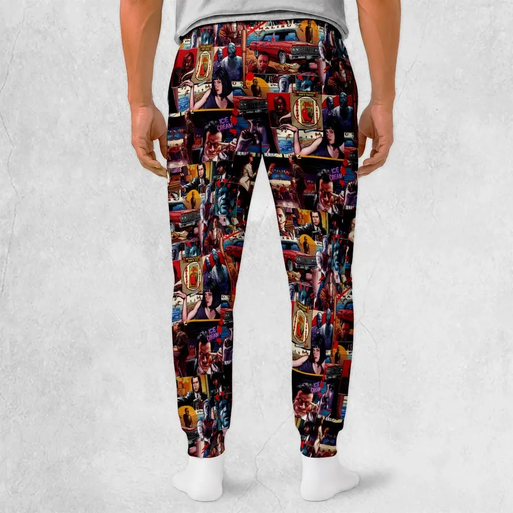 Retro Scenes Mia Wallace Vincent Vega Jules Winnfields Pulp Fiction Sweatpants - 2