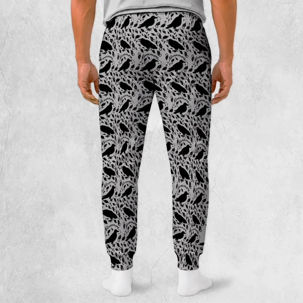 Nevermore The Raven Edgar Allan Poe Pattern Sweatpants - 2