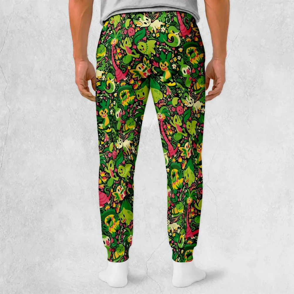 Grass Type Pokemon Pattern Sweatpants - 2