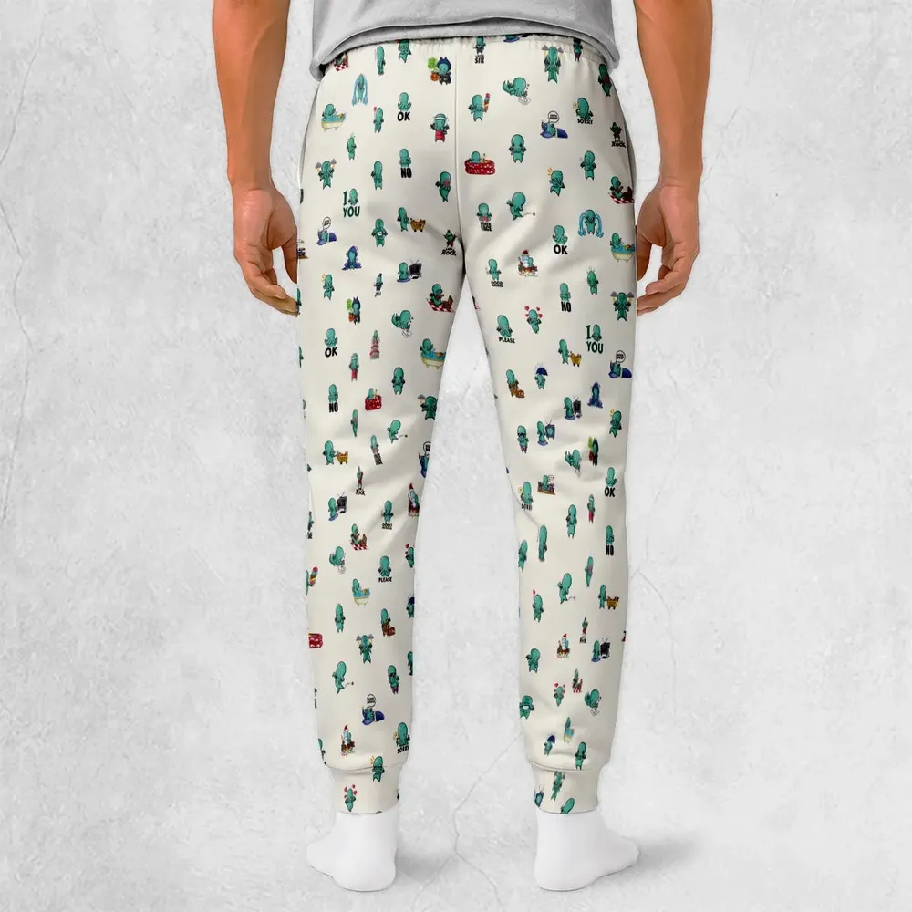 Kawai Cthulhu Pattern Sweatpants - 2