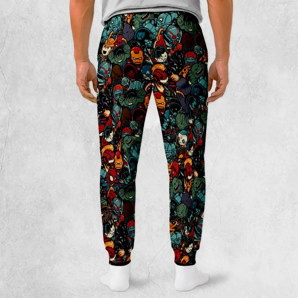 Marvelous Chibi Characters Pattern Sweatpants - 2