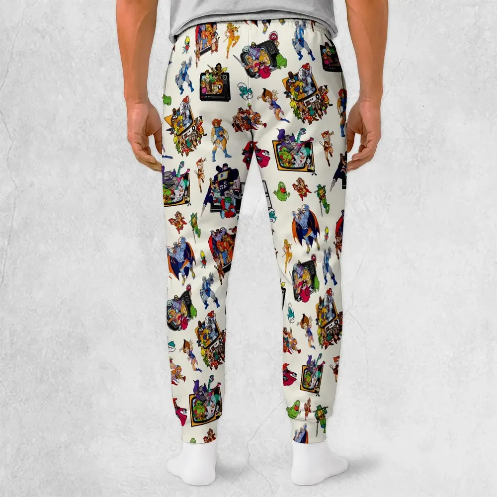 80s Famous Cartoon Characters Pattern Sweatpants - 2