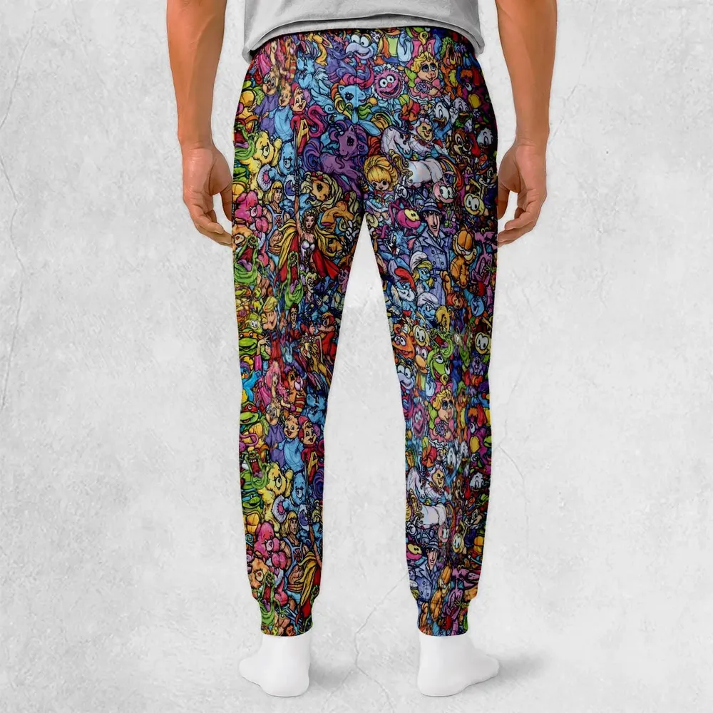 80s Throwback Cartoon Pattern Sweatpants - 2