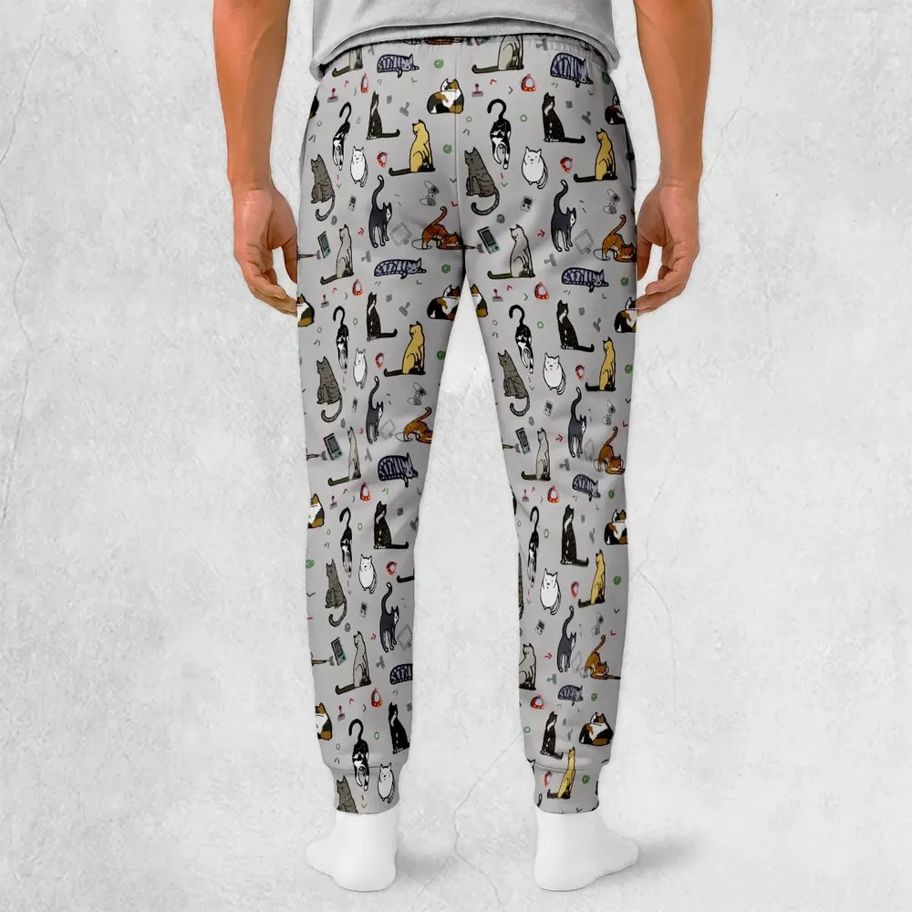 Cat the Gamer Pattern Sweatpants - 2