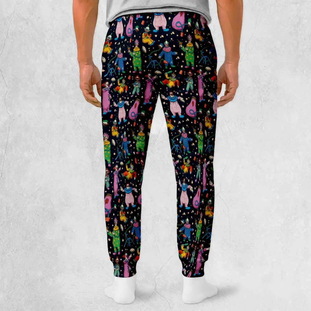 Clowns Popcorn Killer Klowns from Outer Space Pattern Sweatpants - 2