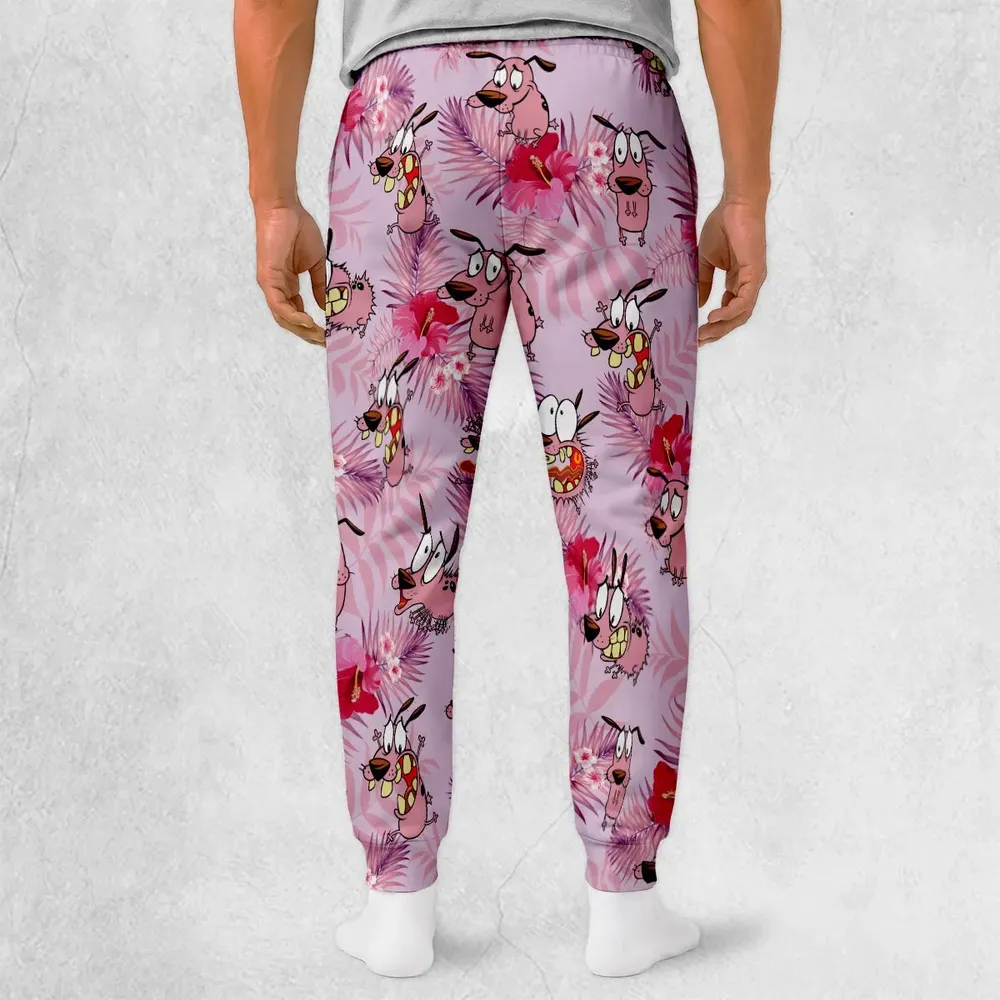 Courage the Cowardly Dog Floral Tropical Sweatpants - 2