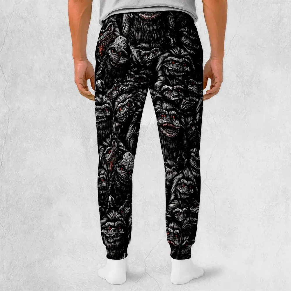 Critters Pattern Halloween Sweatpants - 2