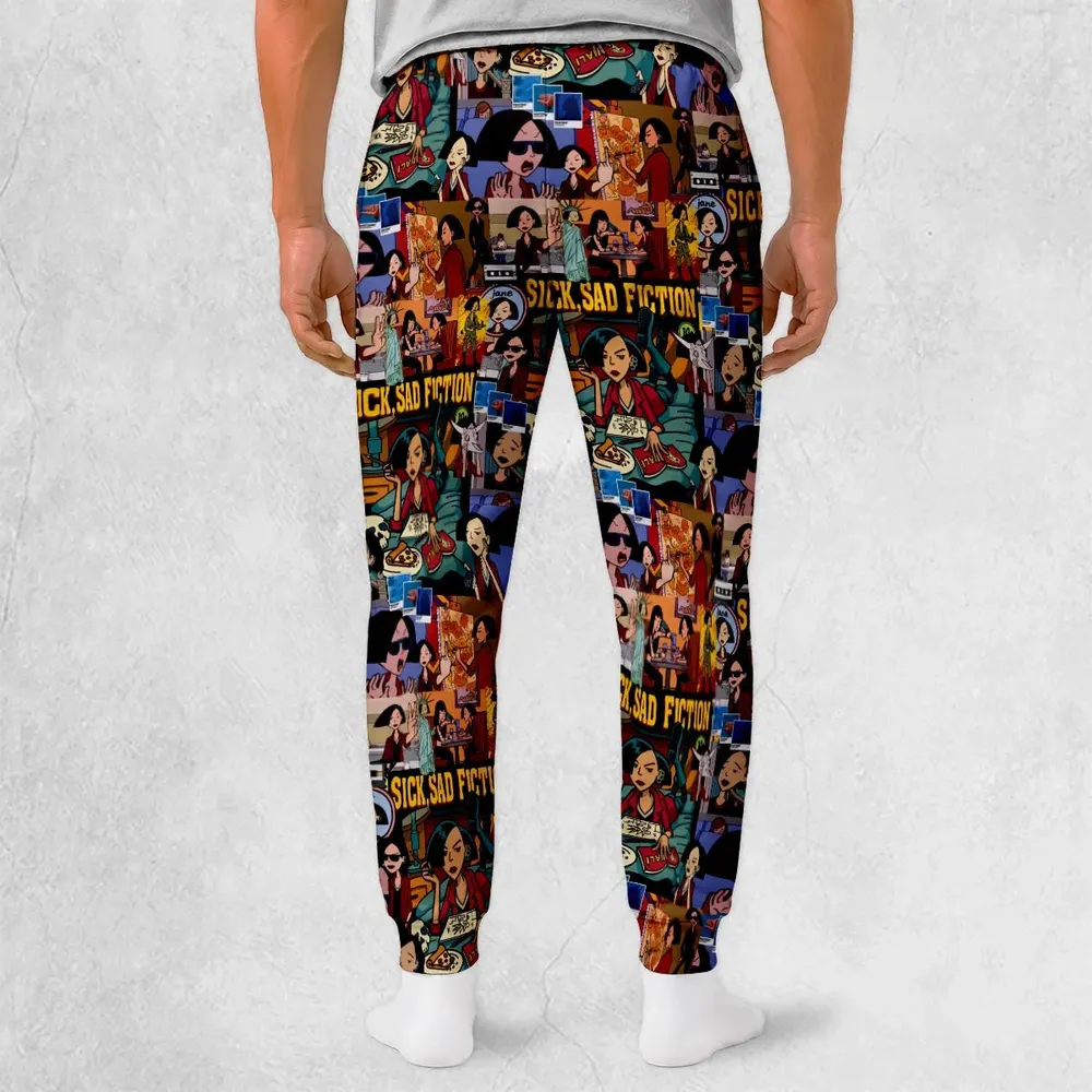 Daria Sick Sad Fiction Pattern Sweatpants - 2