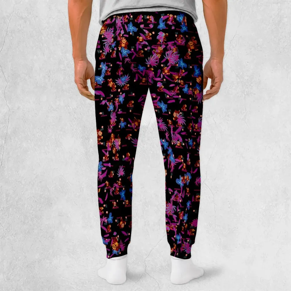 Donkey Kong Pattern Nintendo Video Games Sweatpants - 2