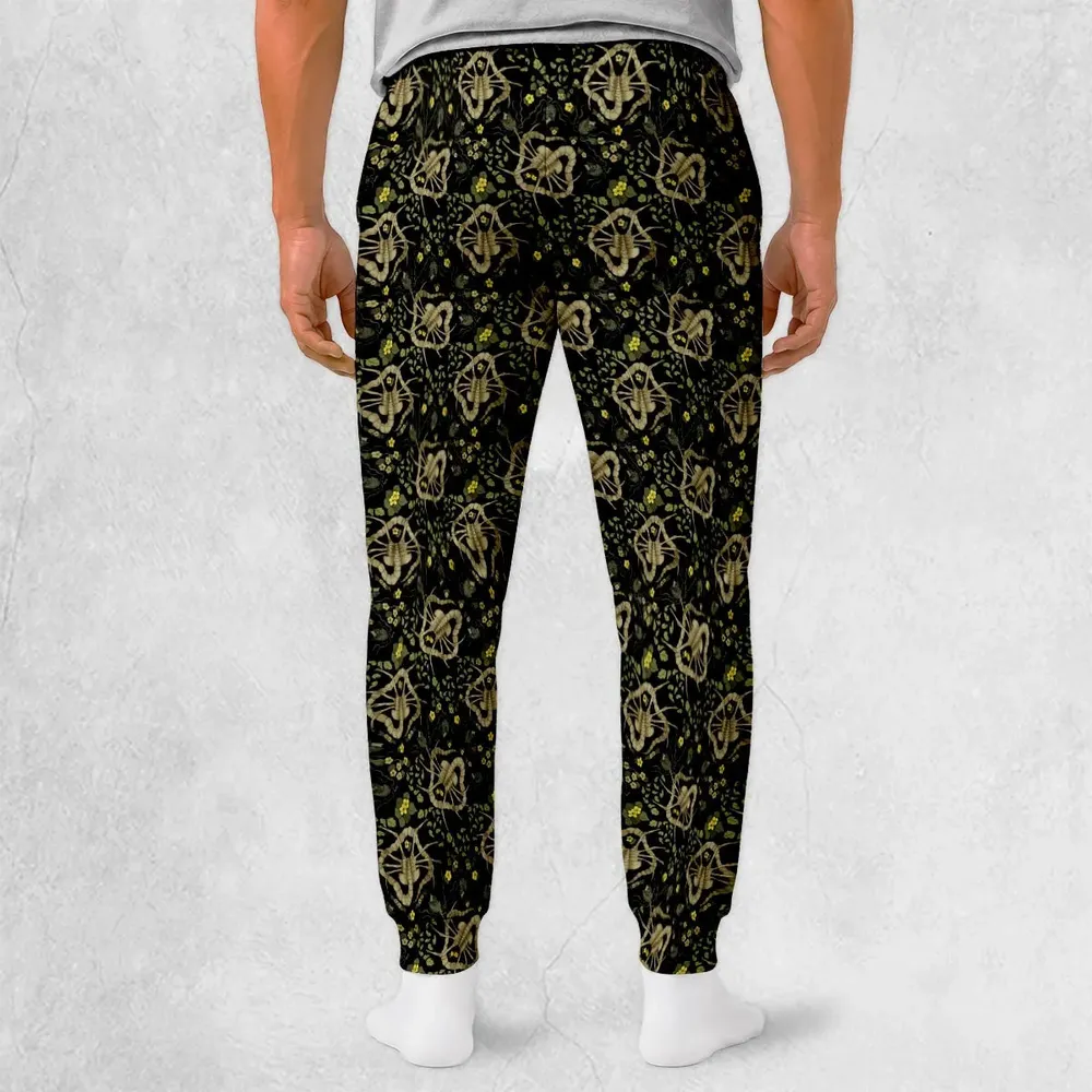 Facehugger Flower Pattern Alien Sweatpants - 2