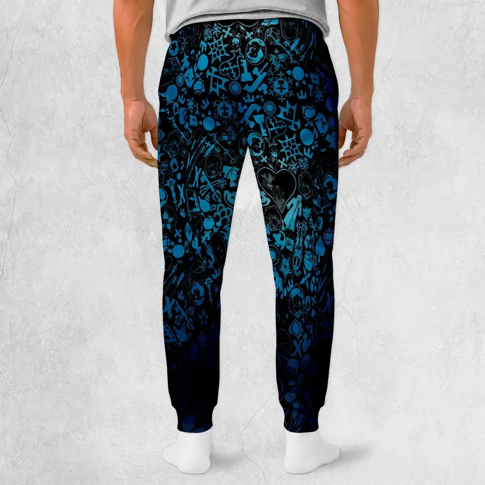 Blue Key Heart Kingdom Hearts Sweatpants - 2