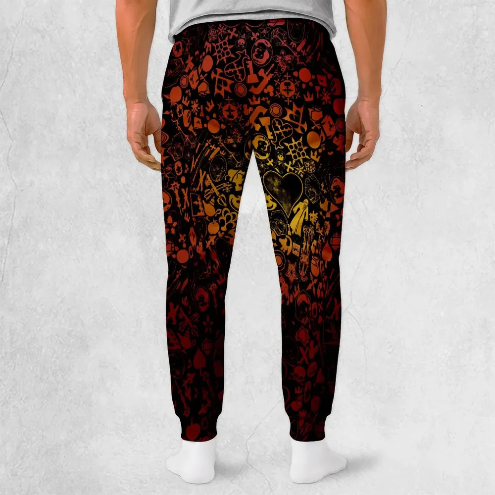 Red Key Heart Kingdom Hearts Sweatpants - 2