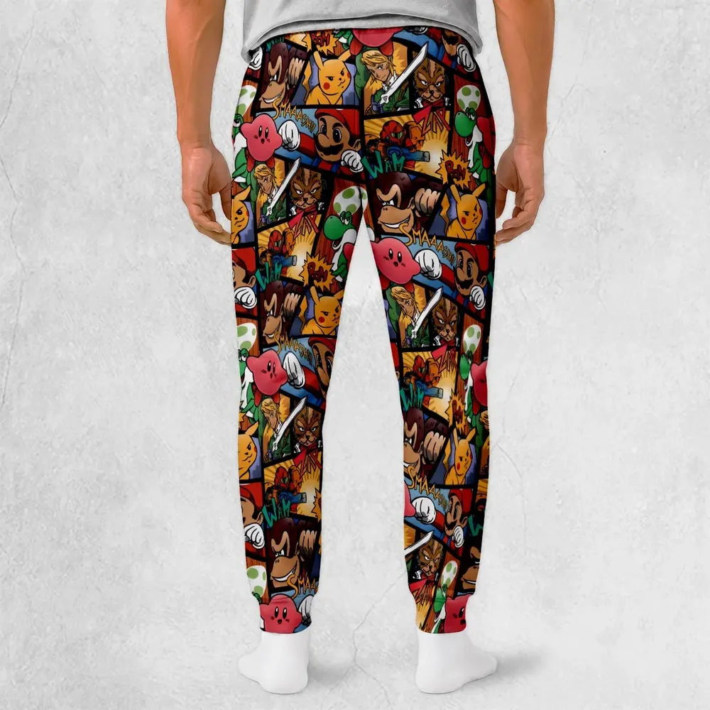 Super Smash Bros Characters Pattern Hawaiian Sweatpants - 2