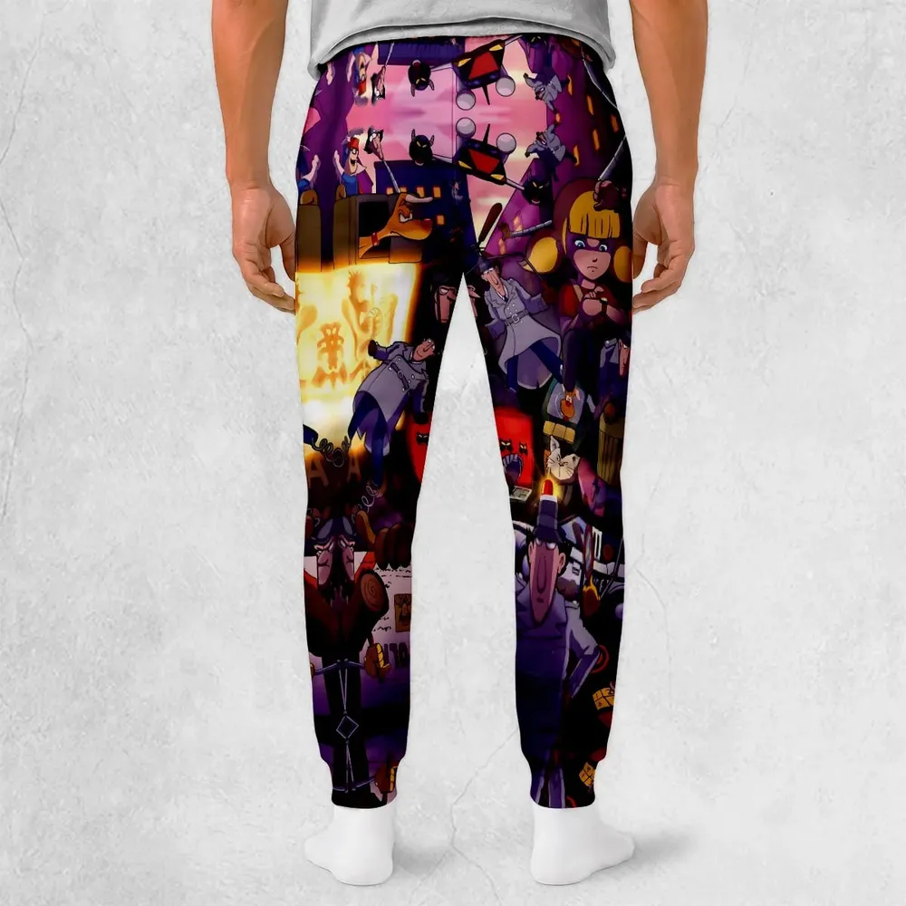 80s Cartoon Inspector Gadget Collage Sweatpants - 2