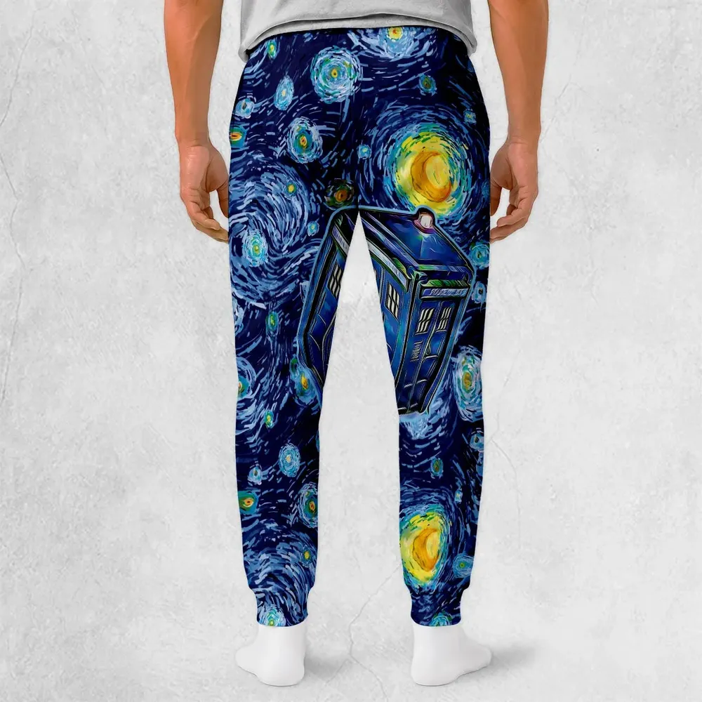 Tardis Starry Night Doctor Who Sweatpants - 2