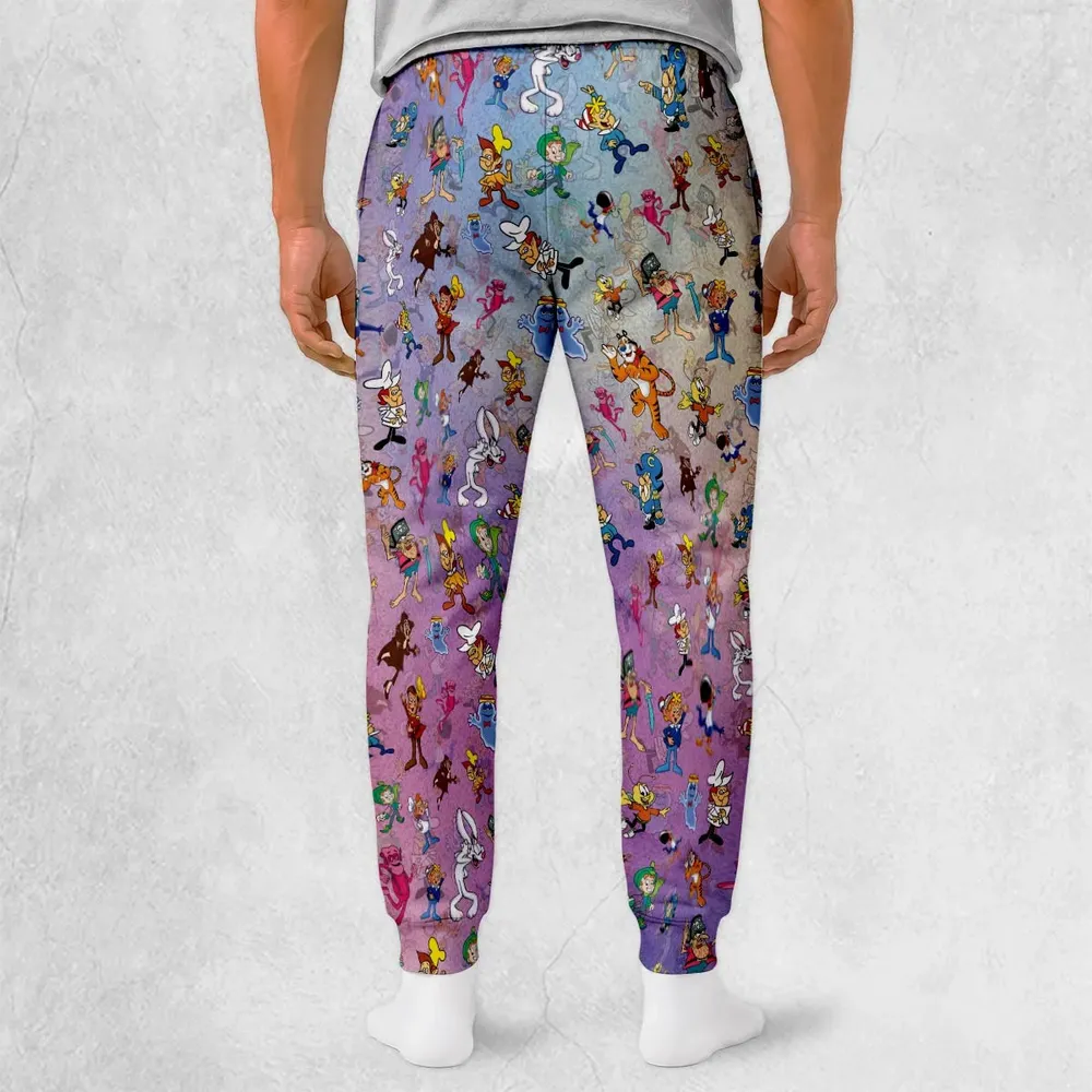 80s 90s Commercial Cereal Mascots Sweatpants - 2