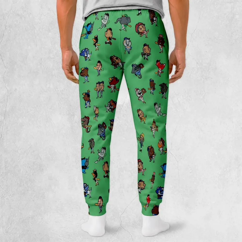Baseball Mascot Pattern Sweatpants - 2