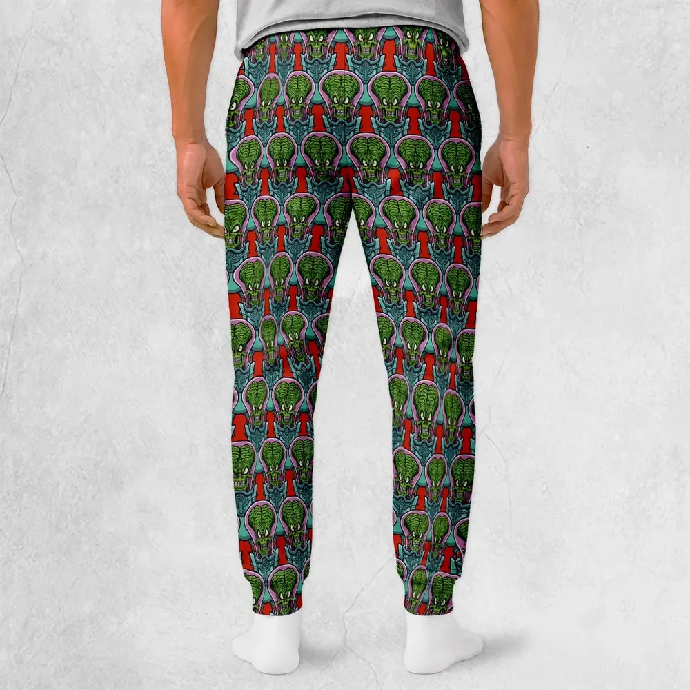 Retro Big-Brain Alien Sweatpants - 2