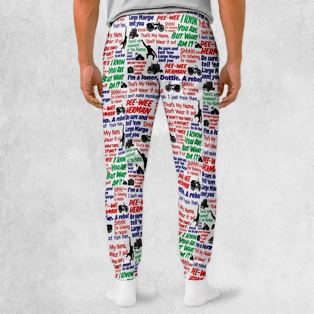Pee Wee Herman Caricature Quotes Sweatpants - 2