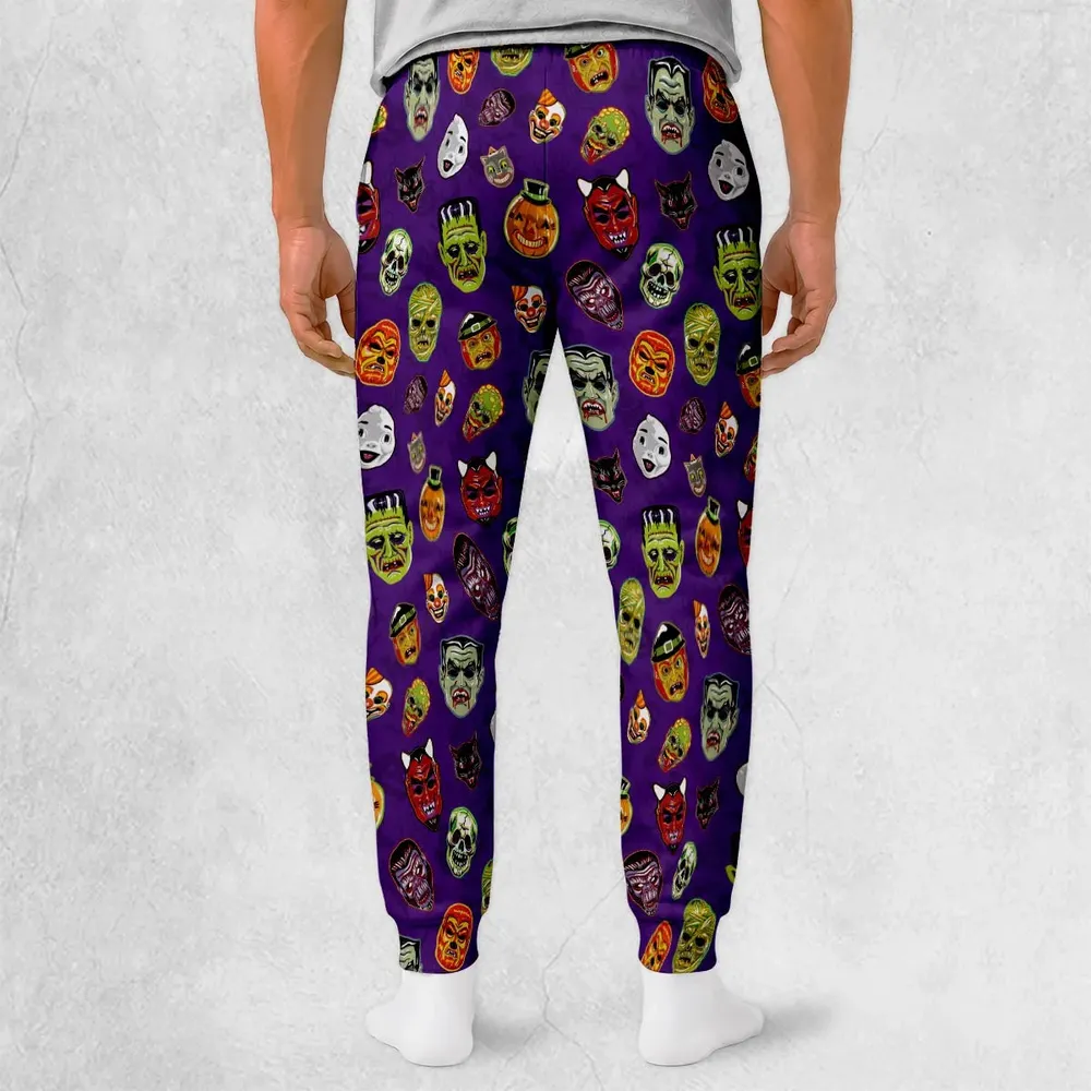 Retro Halloween Masks Sweatpants - 2