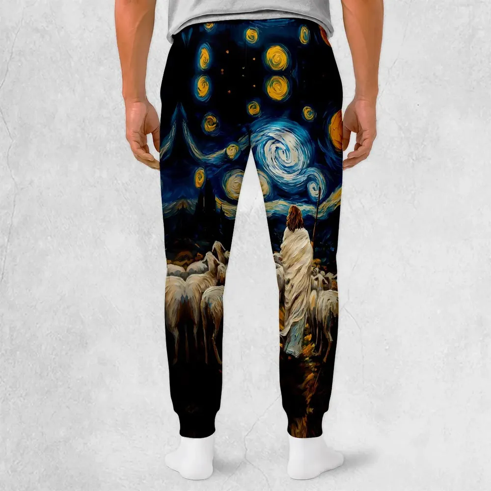 Shepherd Sheep Starry Night Sweatpants - 2