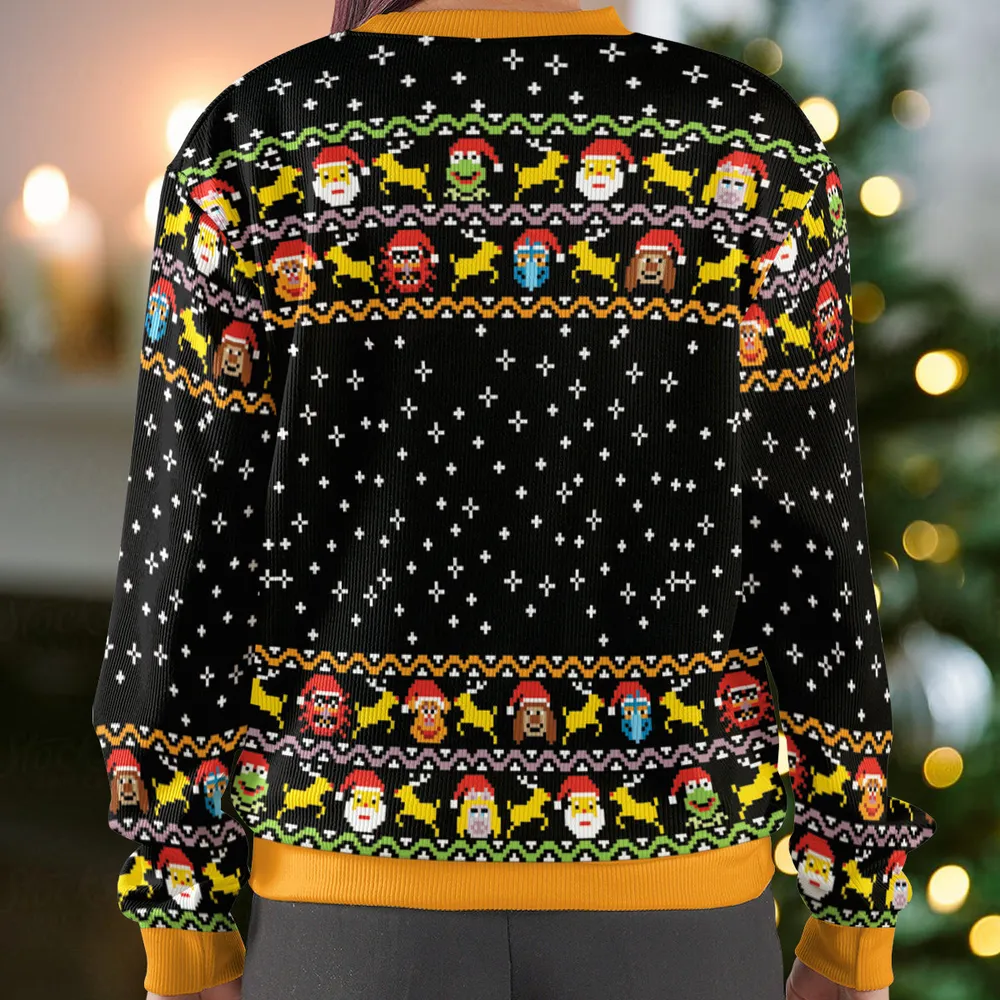 Statler and Waldorf Middle Finger Ugly Christmas Sweatshirt - 3