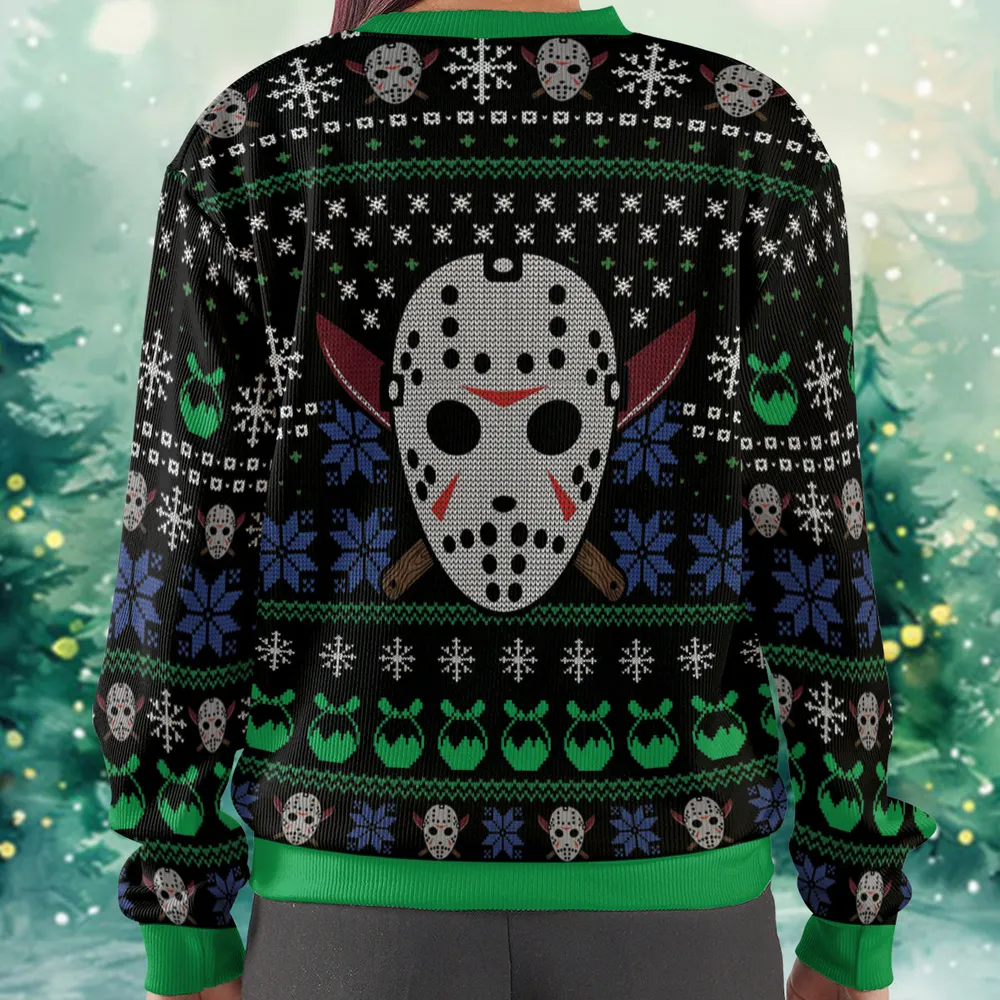 Give Love On Friday The 13th Ugly Christmas Sweatshirt - 3