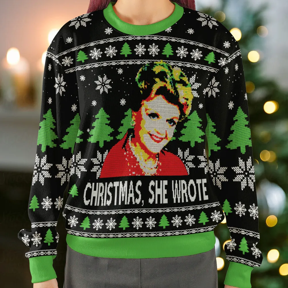 Christmas, She Wrote Ugly Christmas Sweatshirt - 2