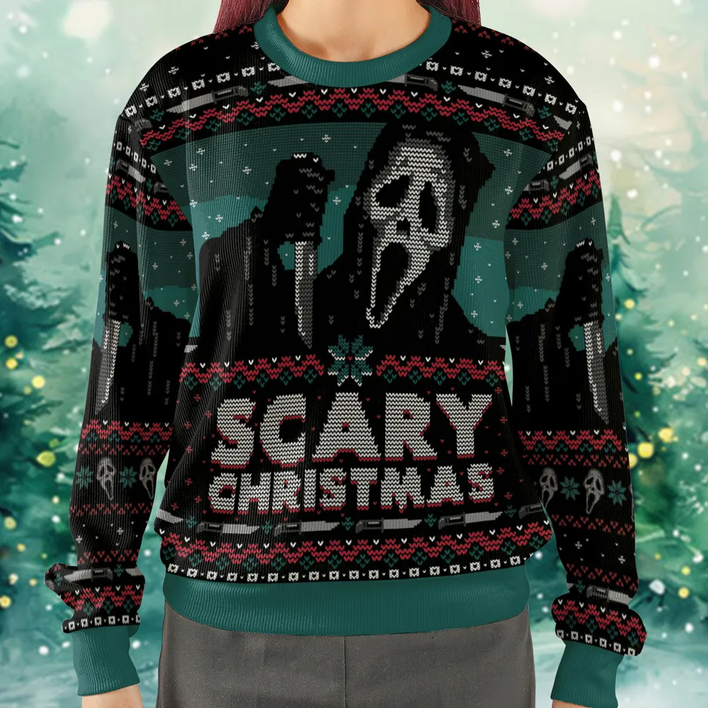 Scary Christmas Ugly Christmas Sweatshirt - 2