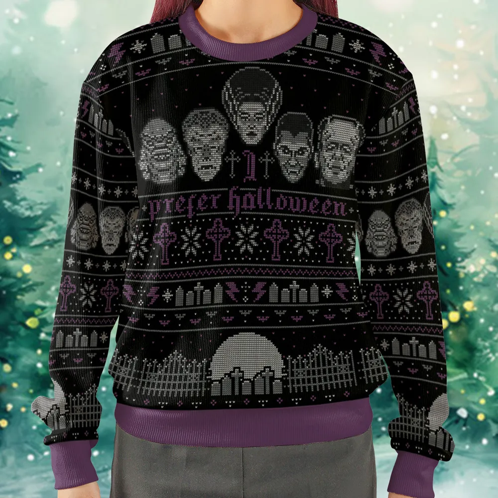 Prefer Halloween Ugly Christmas Sweatshirt - 2