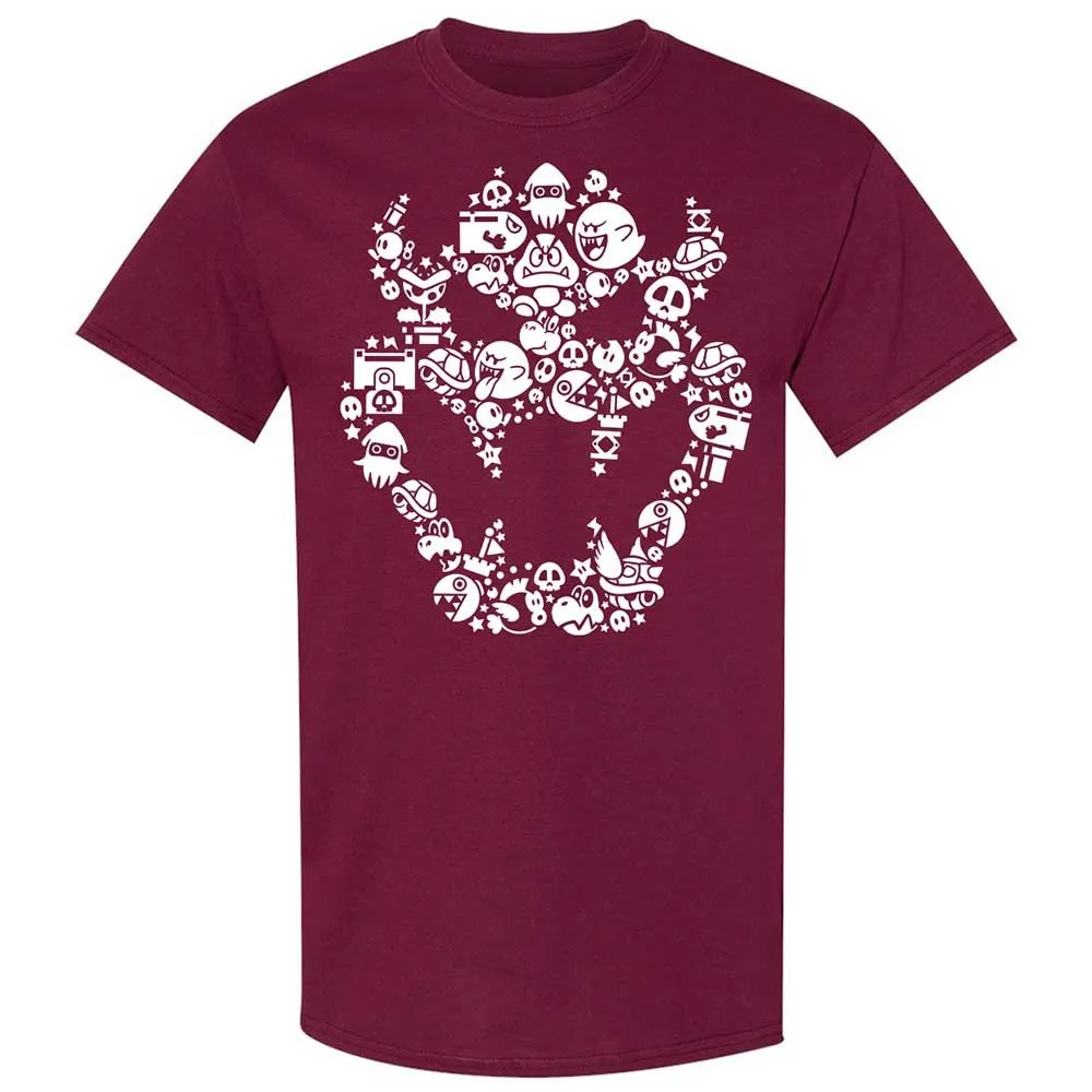 Bowser's skull face - Maroon - 8
