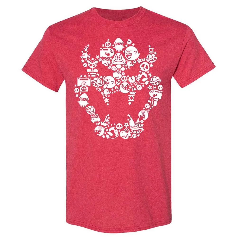 Bowser's skull face - Heather Red - 11