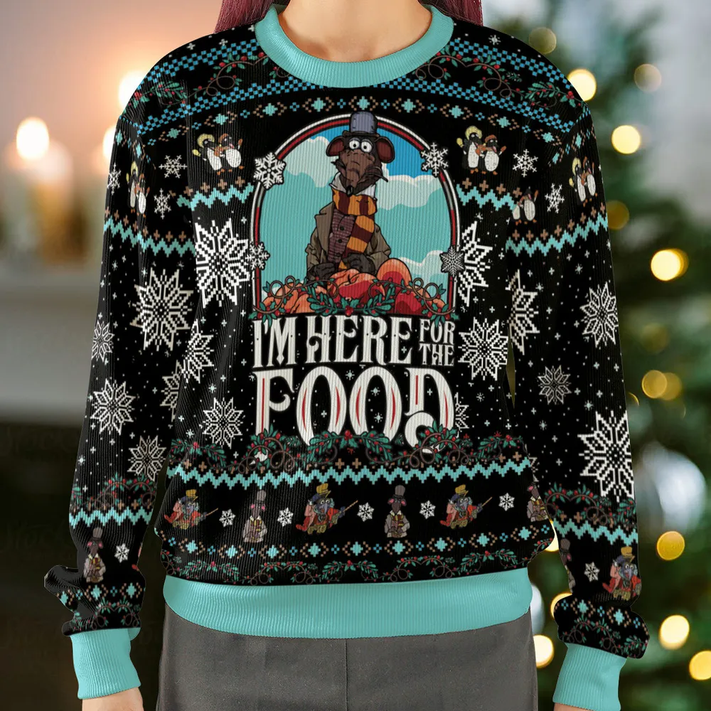 Here For The Food Ugly Christmas Sweatshirt - 2