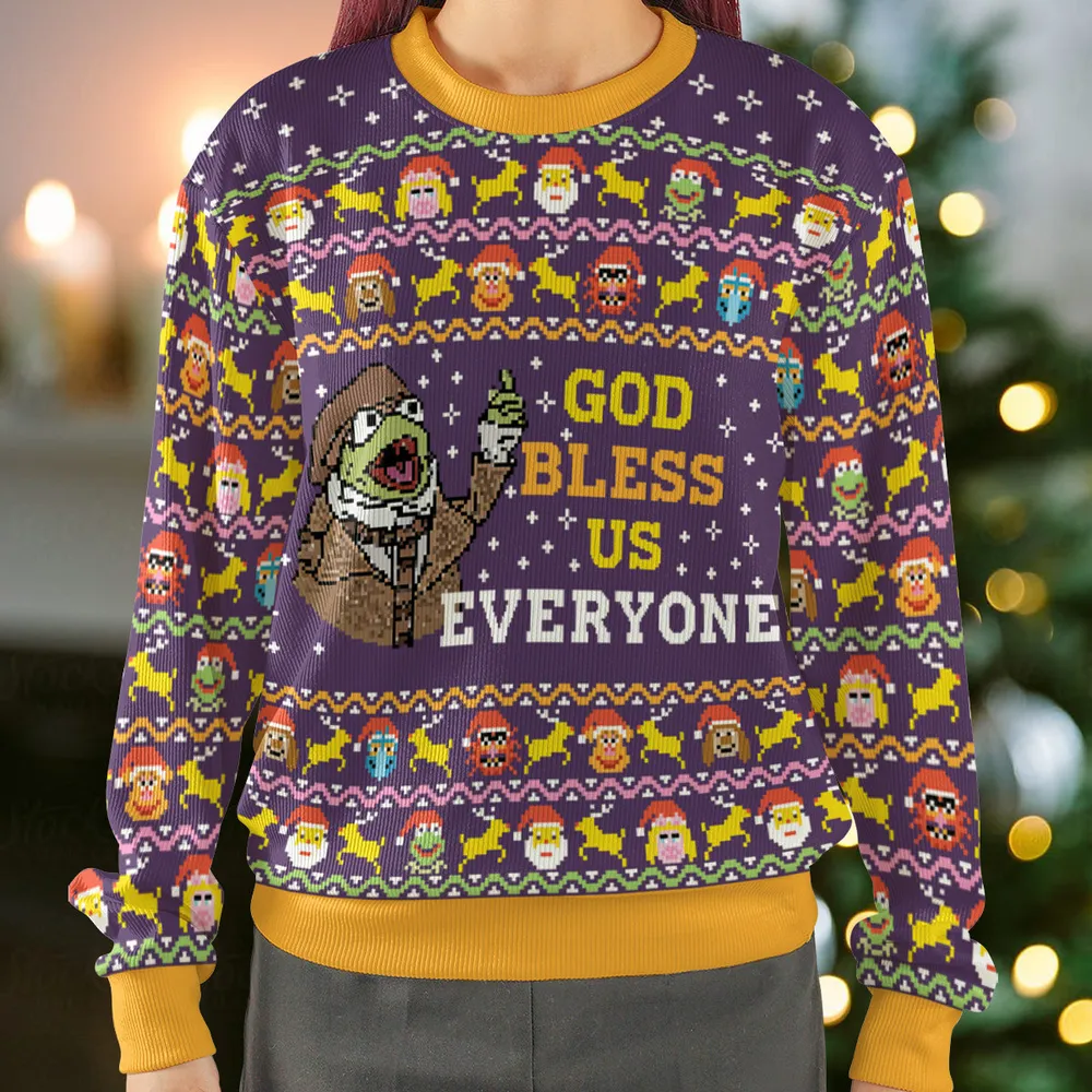 God Bless Us Everyone Ugly Christmas Sweatshirt - 2
