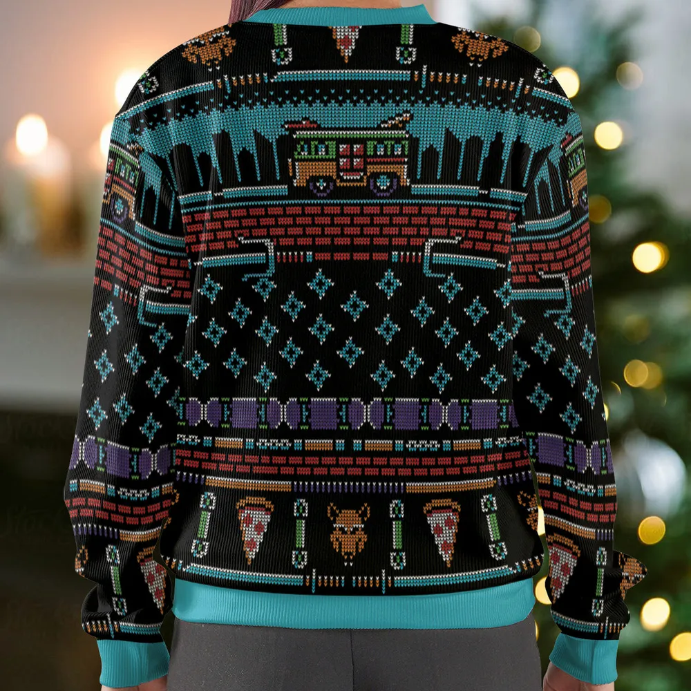 Cowabunga Dude Ugly Christmas Sweatshirt - 3