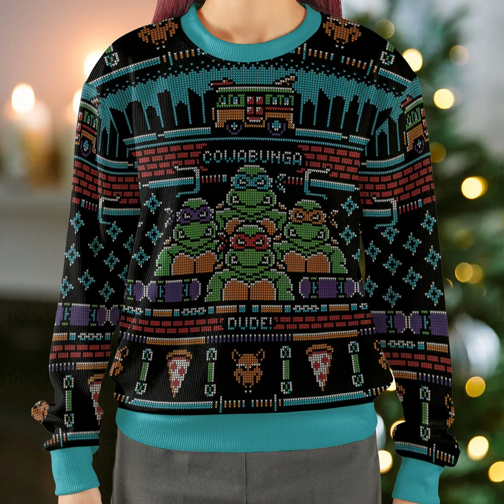 Cowabunga Dude Ugly Christmas Sweatshirt - 2